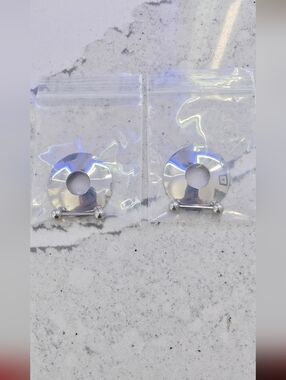 Silver 14g Nipple Rings W/Shield